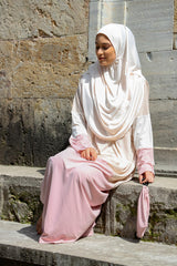 Kolay Giyilebilen Tek Parça Namaz Elbisesi N2105 Pudra