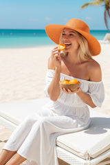 Turuncu Hasır Vizör Şapka 14624