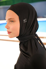 Siyah Bağlamalı Eşarp Bone B2396