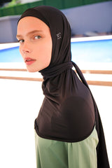 Siyah Bağlamalı Eşarp Bone B2396