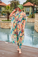 Desenli Pareo Kaftan P2409