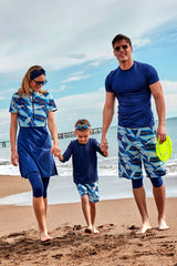 Lacivert Desenli Erkek Çocuk Şort B2436