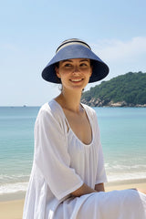 Düz Hasır Vizör Şapka Lacivert 14398