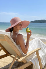 Geniş Hasır Şapka Pudra 14232