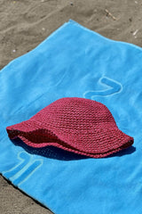 El Örgüsü Fuşya Hasır Şapka 14399