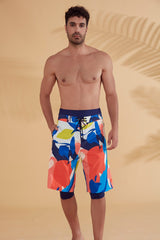 Lacivert Desenli Erkek Şort S2350