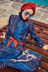 Marina Lacivert Desenli Plaj Çantası C2305