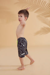 Siyah Çizgili Erkek Çocuk Şort B2363