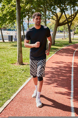 Siyah Desenli Erkek Şort S2357