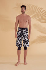 Siyah Desenli Erkek Şort S2357