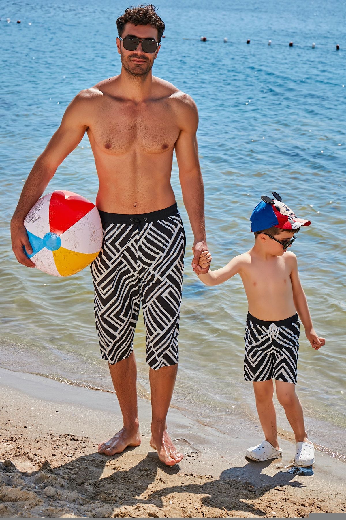 Siyah Desenli Erkek Şort S2359