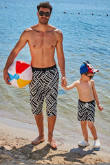 Siyah Desenli Erkek Şort S2359