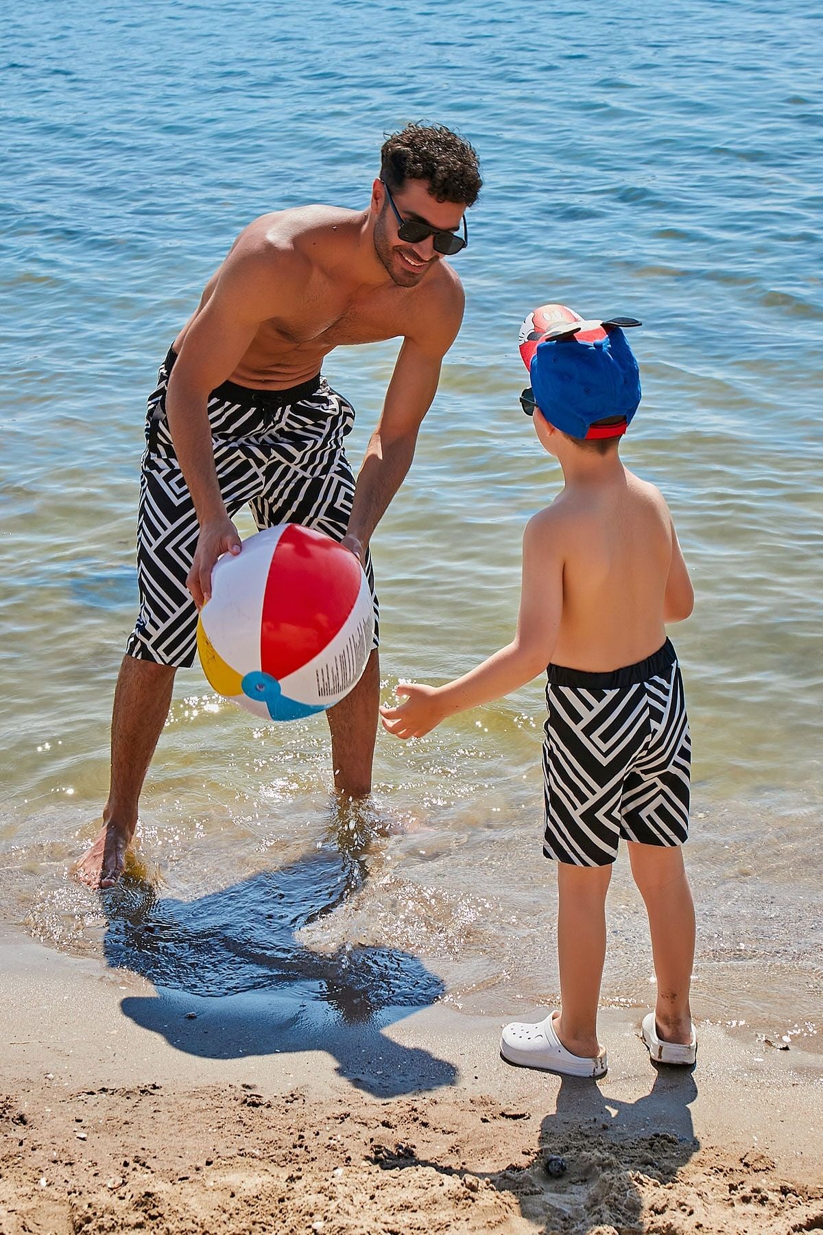 Siyah Desenli Erkek Şort S2359