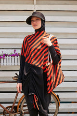 Marina Siyah Çizgi Desenli Plaj Çantası C2307