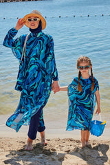 Marina Turkuaz Desenli Plaj Çantası C2334