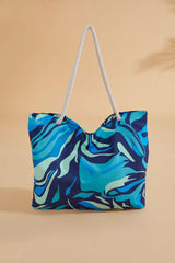 Marina Turkuaz Desenli Plaj Çantası C2334