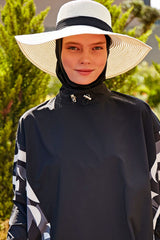 Fiyonklu Ekru Geniş Hasır Şapka 1423218