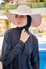 Bej Geniş Hasır Şapka 14232