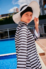 Fiyonklu Beyaz Geniş Hasır Şapka 1423218