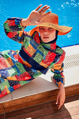 Desenli Tam Kapalı Tesettür Mayo R2320