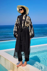 Marina Renkli Desenli İpeksi Kimono – P2509