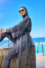 Marina Füme Tül Kimono - P2501-5