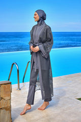 Marina Füme Tül Kimono - P2501-5