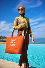 Marina Kahverengi Tam Kapalı Tesettür Mayo - M2530-1