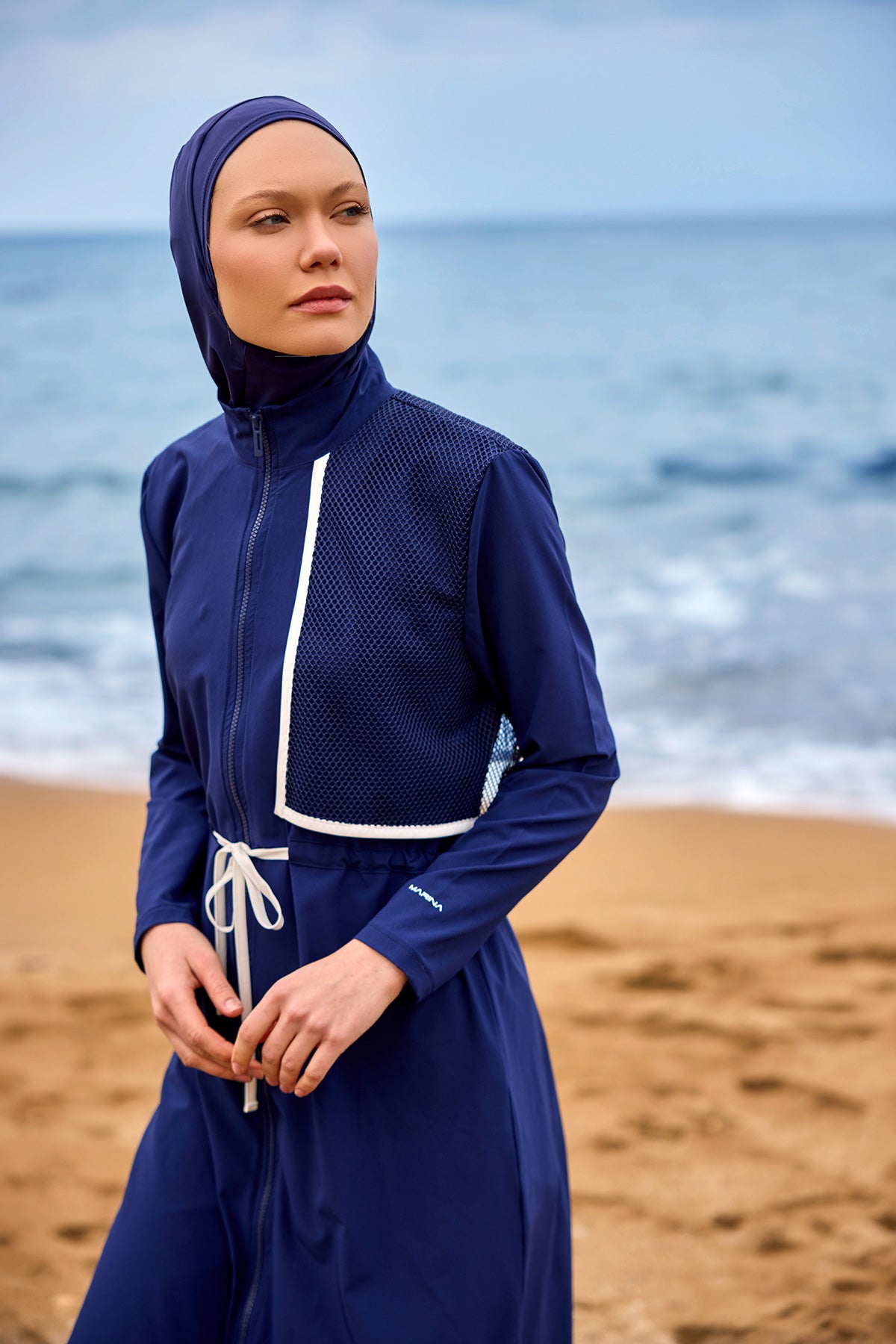 Marina Lacivert Tam Kapalı Tesettür Mayo - M2506-2