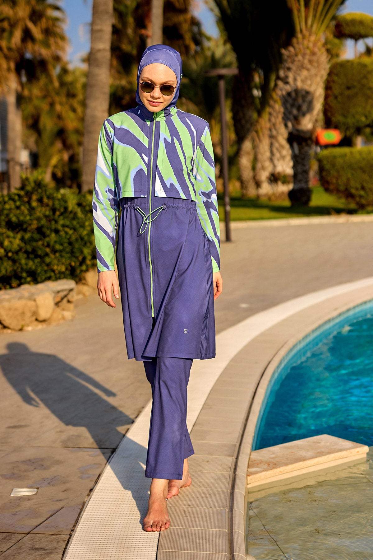 Marina Mor Tam Kapalı Tesettür Mayo - M2509