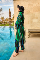 Marina Renkli Desenli İpeksi Kimono – P2503-1