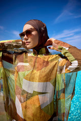 Marina Renkli Desenli İpeksi Pareo - P2513-1