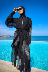 Marina Damask Desenli Şifon Kimono – P2515