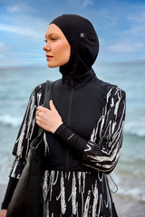 Marina Siyah Tam Kapalı Tesettür Mayo - M2504