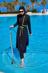 Marina Siyah Tam Kapalı Tesettür Mayo - M2506-1