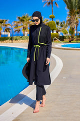 Marina Siyah Tam Kapalı Tesettür Mayo - M2506-1