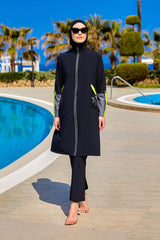 Marina Siyah Tam Kapalı Tesettür Mayo - M2522