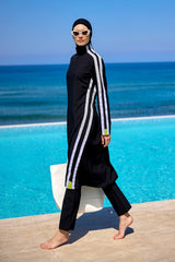 Marina Siyah Tam Kapalı Tesettür Mayo - M2529