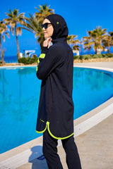 Marina Siyah Tam Kapalı Tesettür Mayo - M2531