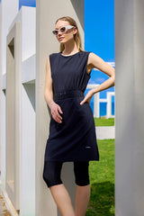 Marina Siyah Yarı Kapalı Tesettür Mayo - H2508