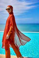 Marina Turuncu İpeksi Pareo - P2516-2