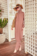 Paraşüt Kumaş Vizon Tam Kapalı Tesettür Mayo M2405