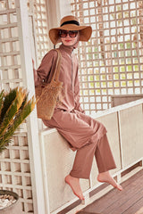 Paraşüt Kumaş Vizon Tam Kapalı Tesettür Mayo M2405