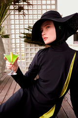 Paraşüt Siyah Tam Kapalı Tesettür Mayo M2420