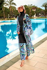 Lila Desenli Plaj Çantası C2431