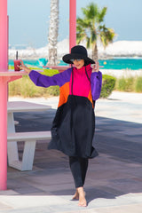 Paraşüt Siyah Tam Kapalı Tesettür Mayo M2312