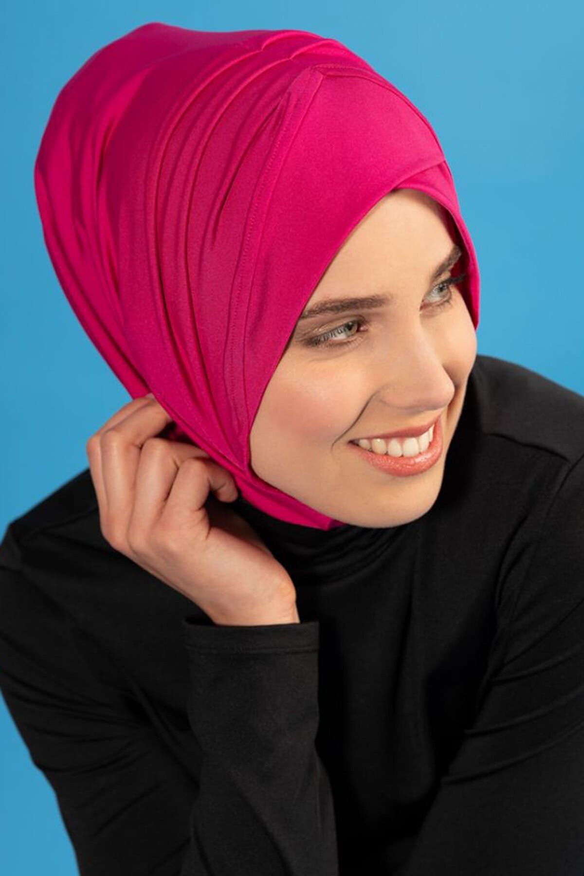 Çapraz Detaylı Deniz Bonesi - Fuşya B2104 Ürün ikincil görseli