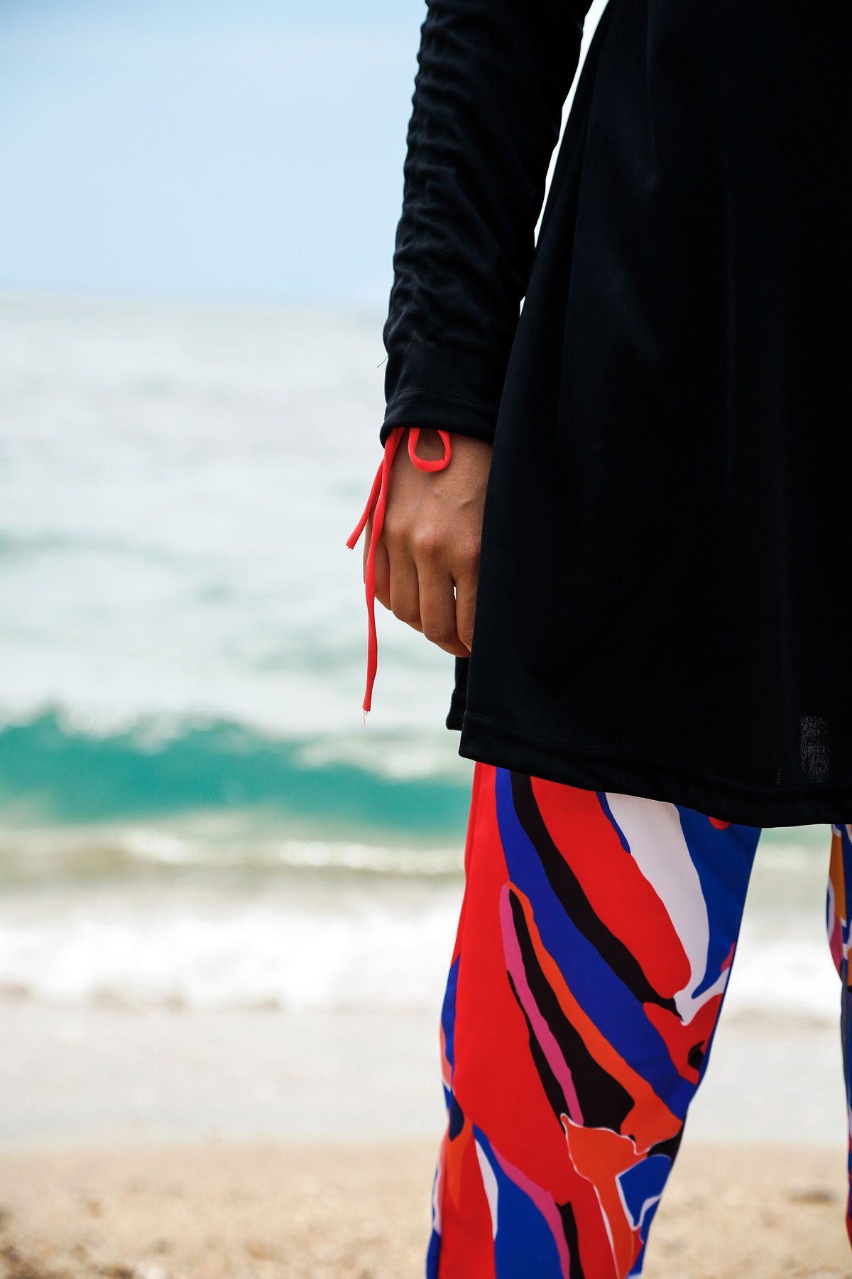 Rivamera 4'lü Siyah Desenli Tam Kapalı Tesettür Mayo R1107