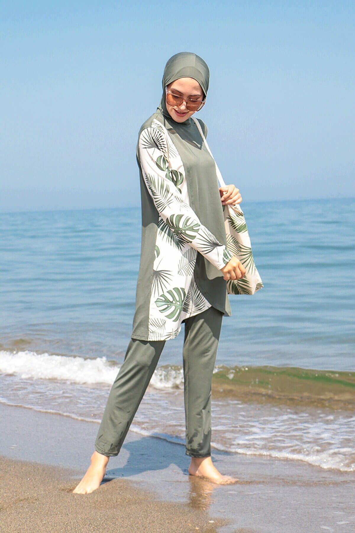 Yeşil Tam Kapalı Tesettür Mayo M2120