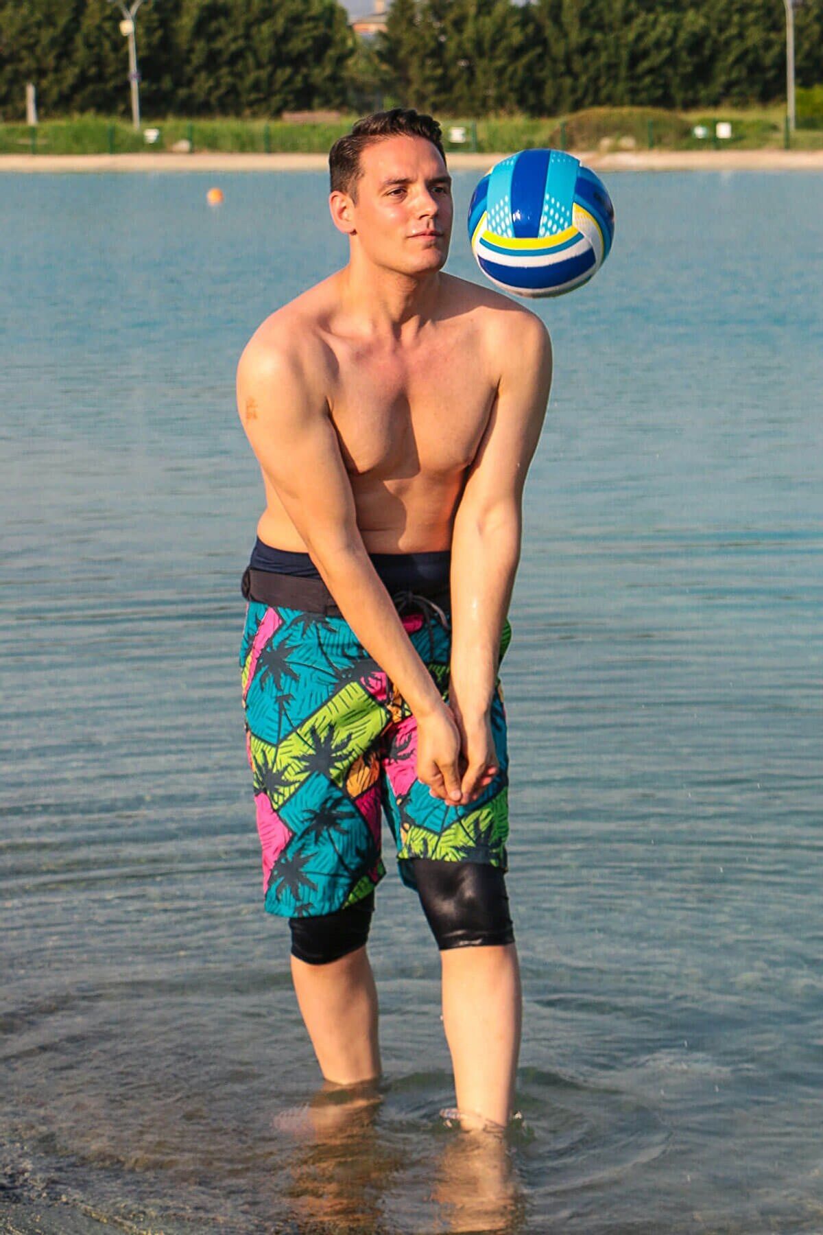 Marina Erkek Lacivert  Desenli Tesettür Mayo Deniz Şortu S2109 Ürün ikincil görseli